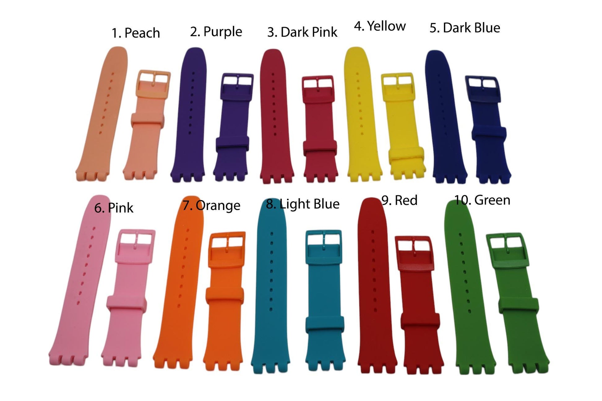 19mm Silicone strap for Swatch New Gents 41mm and others, choice of color