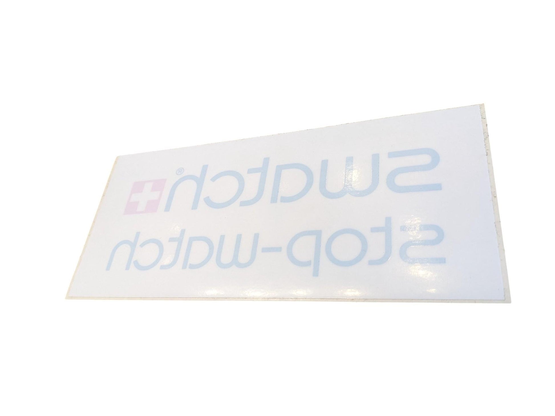 Swatch Vintage Mirrored Transparent Stop-Swatch Window Sticker, original and unused 80s, 90s