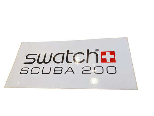 Swatch Vintage Dealer Scuba 200 Sticker, original and unused 80s, 90s