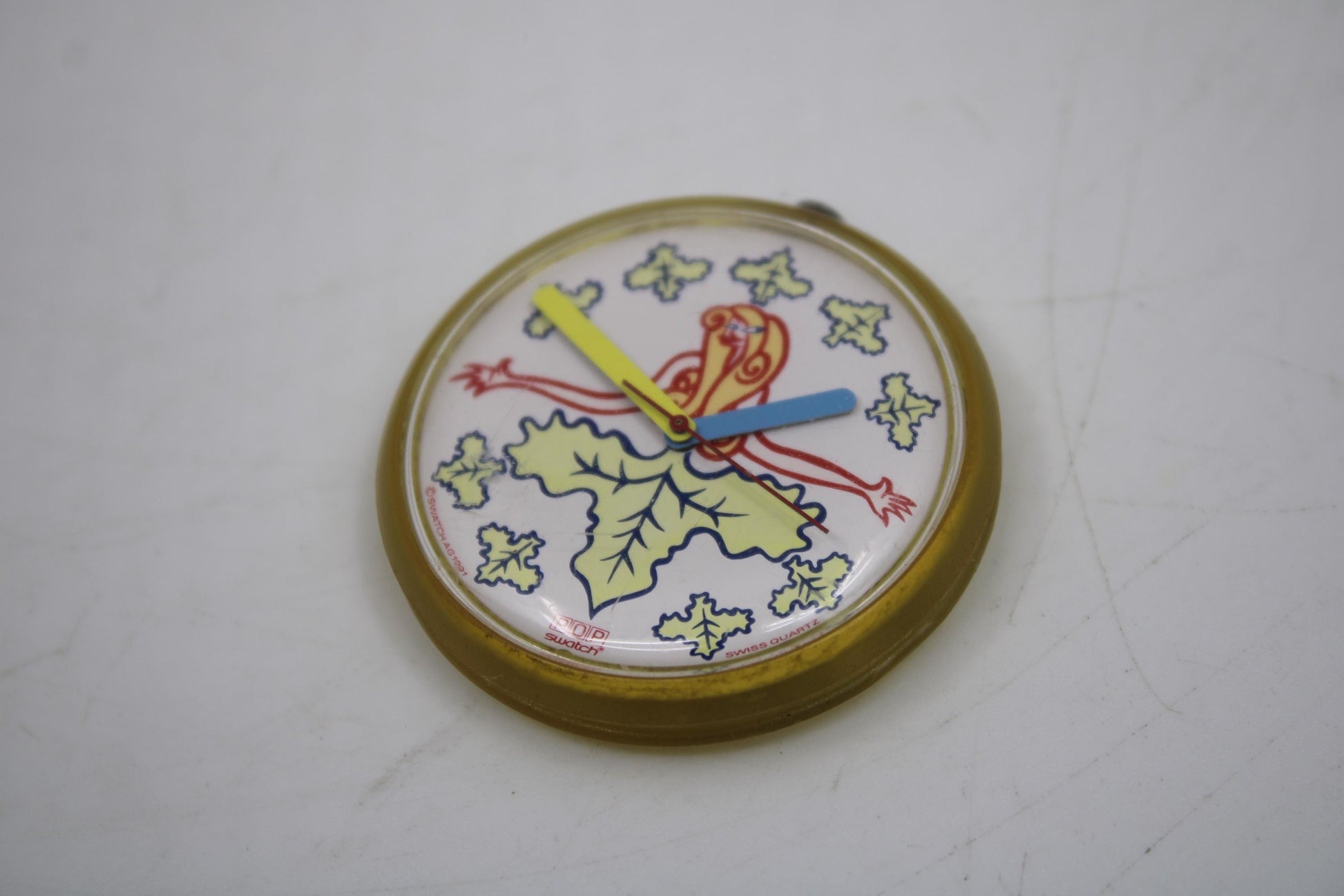 1991, PopSwatch, 'Lady Octopus', PWK150, much used condition, NO strap