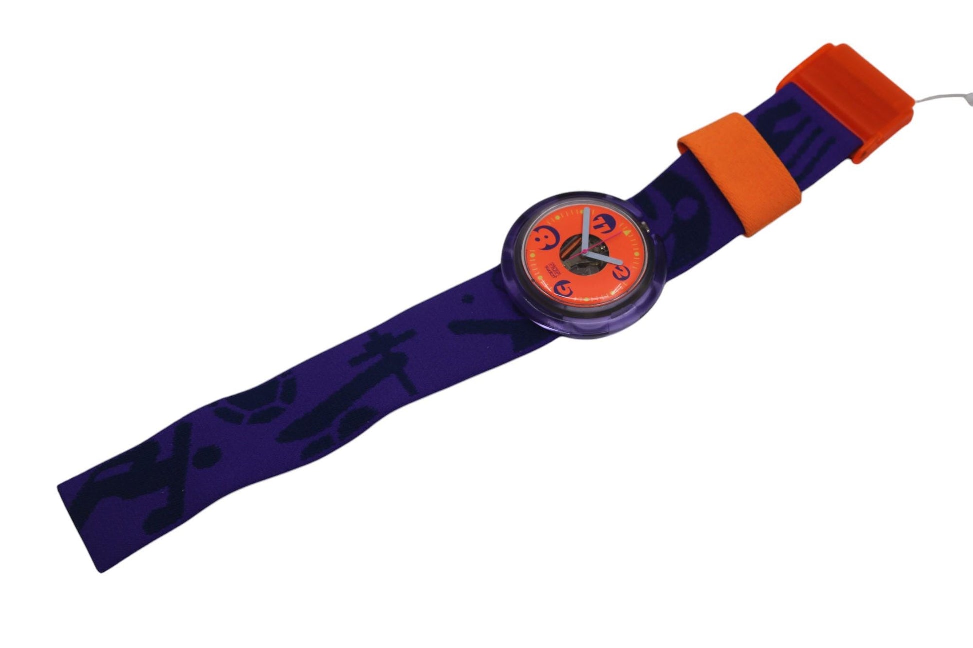 1992 UNWORN Vintage Shop dummy Pop Swatch Strap + Ring, 'Fitnessclub', PWK162, PopSwatch, very rare