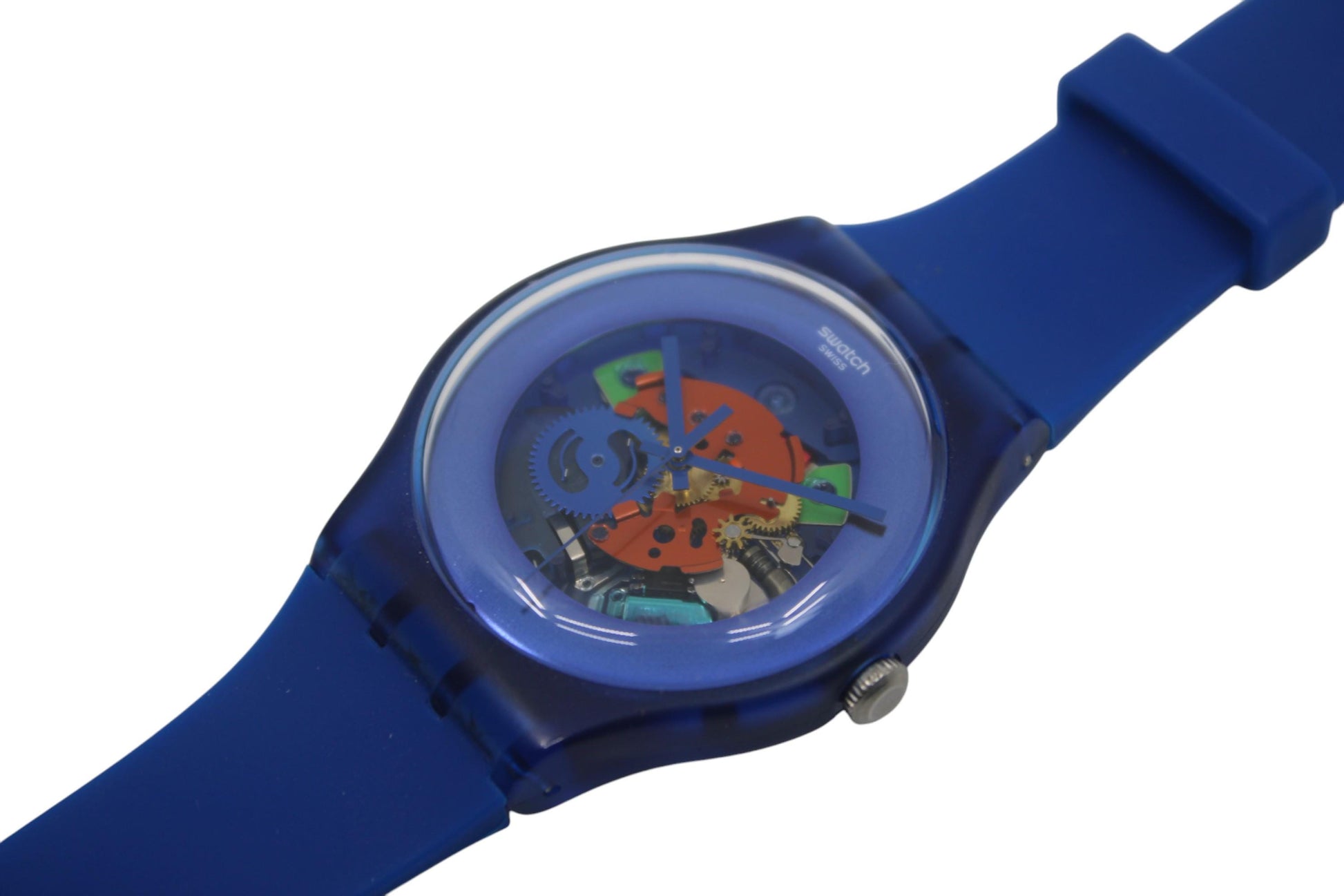 Swatch 41mm new gents watch indigo lacquered suon101