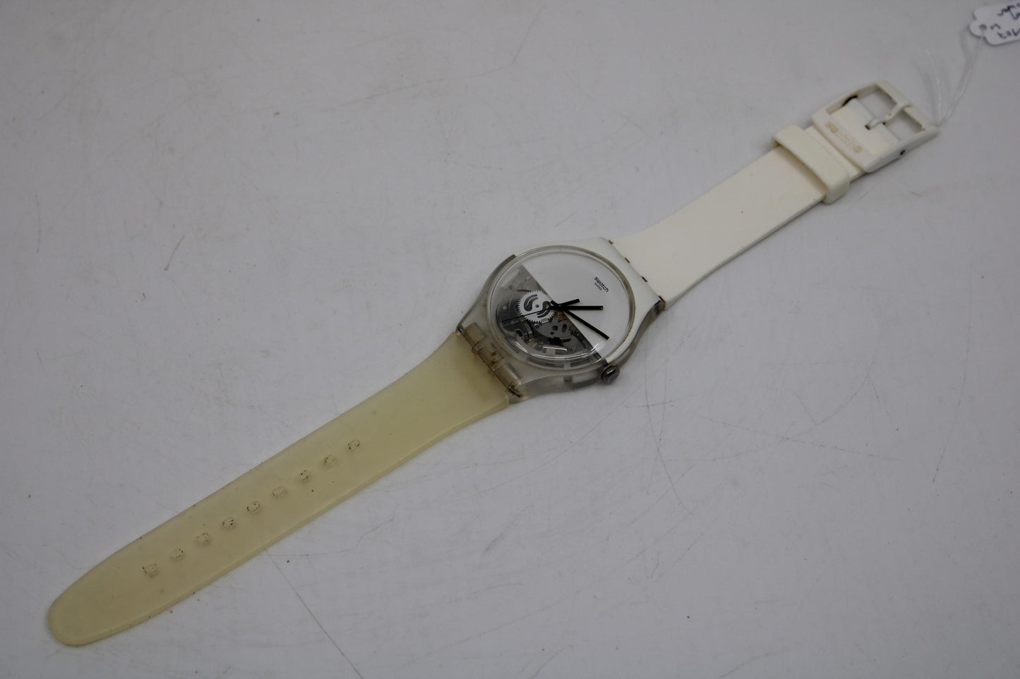 Swatch Watch 41mm New Gent 'Under Water' SUOW107 Skeleton See Through Silicone Bands, Working 100% Nice, Used Condition