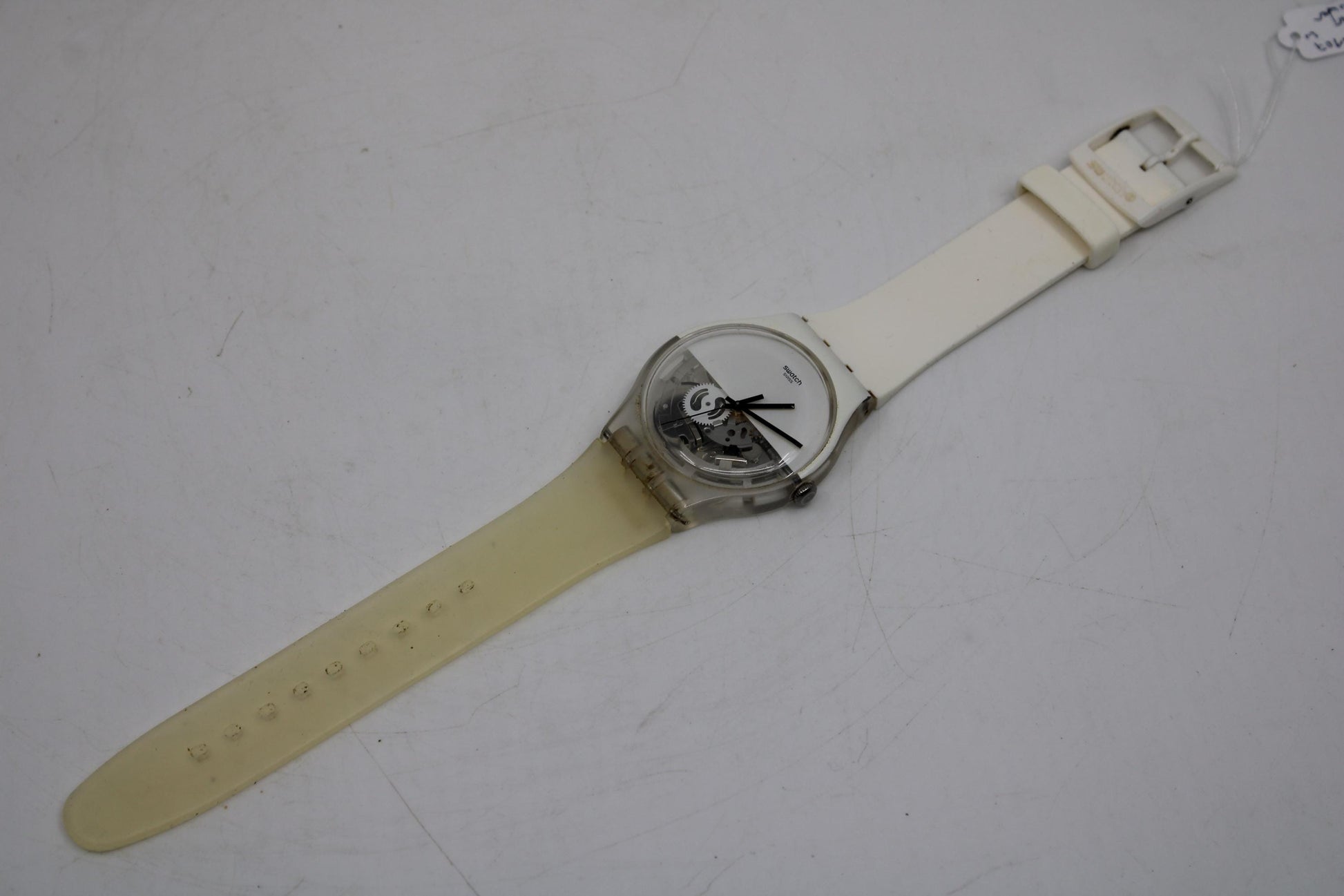 Swatch Watch 41mm New Gent 'Under Water' SUOW107 Skeleton See Through Silicone Bands, Working 100% Nice, Used Condition