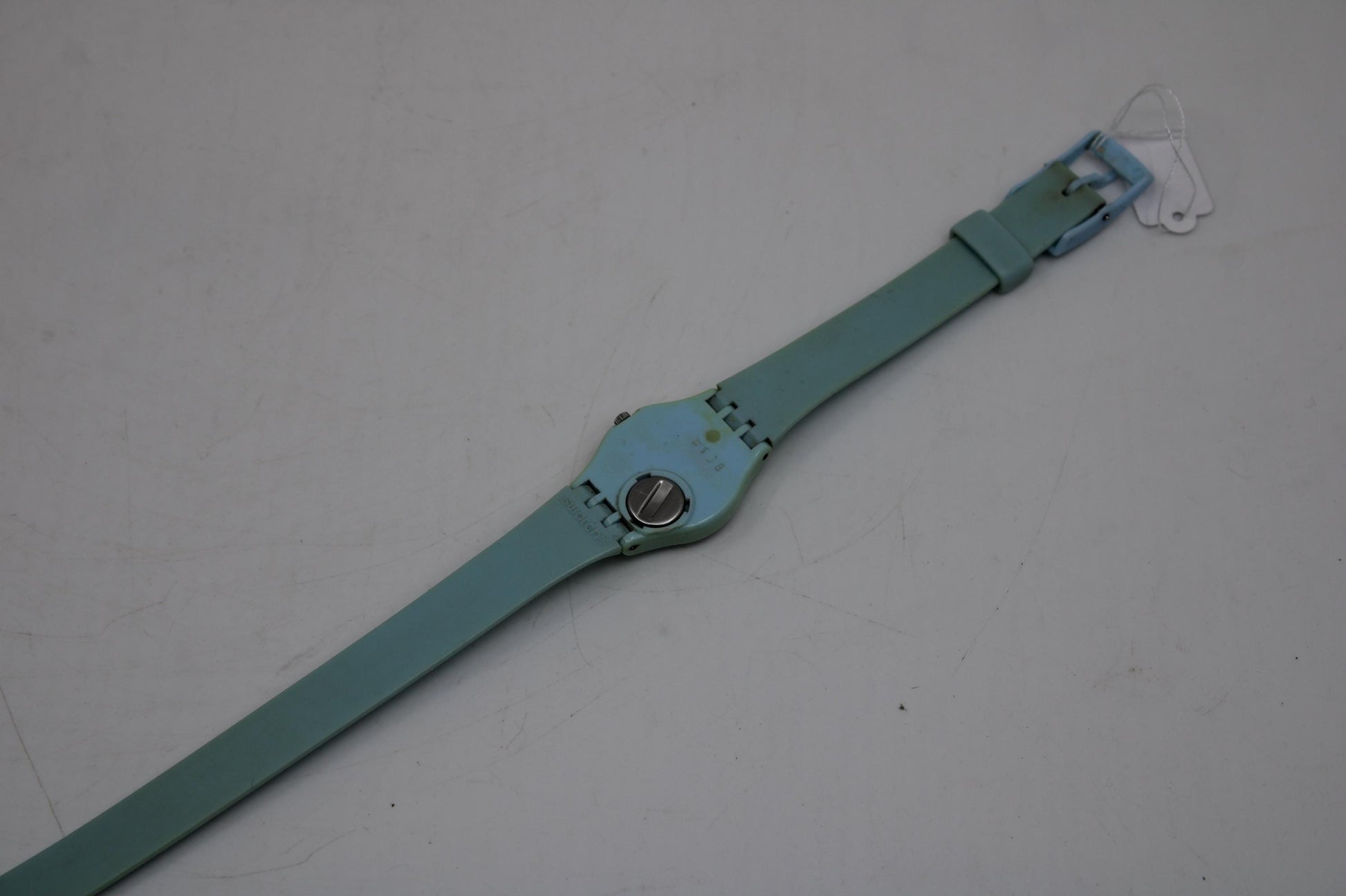 Soft Sky Vintage ladies Swatch, LS111, NO box, working 100%, original strap, CRACKED crystal