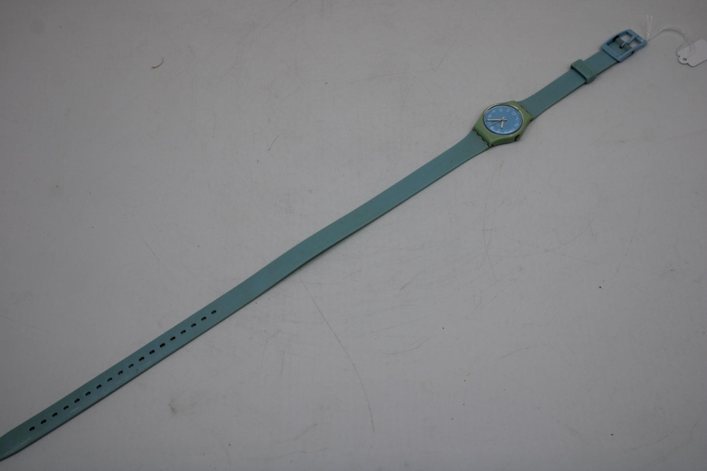 Soft Sky Vintage ladies Swatch, LS111, NO box, working 100%, original strap, CRACKED crystal