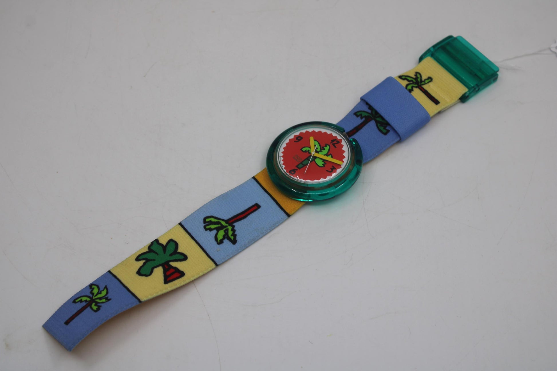 1993, Swatch, PopSwatch, 'Palmtree', PWK187, With strap and With popring, working 100%, BRANDNEW, Never Worn, Shop Dummy, Read description