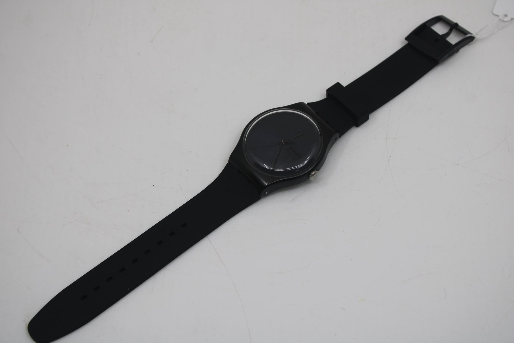 Swatch Watch 41mm New Gent 'Black Rebel' SUOB702, Silicone strap, Working 100% Nice, Used Condition