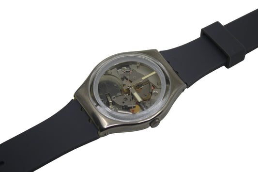1989 Vintage Gents Swatch 'Steeltech' GY100, in very NICE, used condition, working 100% with brandnew silicone strap