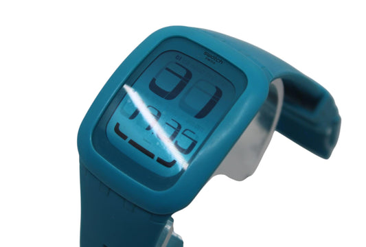 Vintage blue touch Swatch watch, model number SURS100
