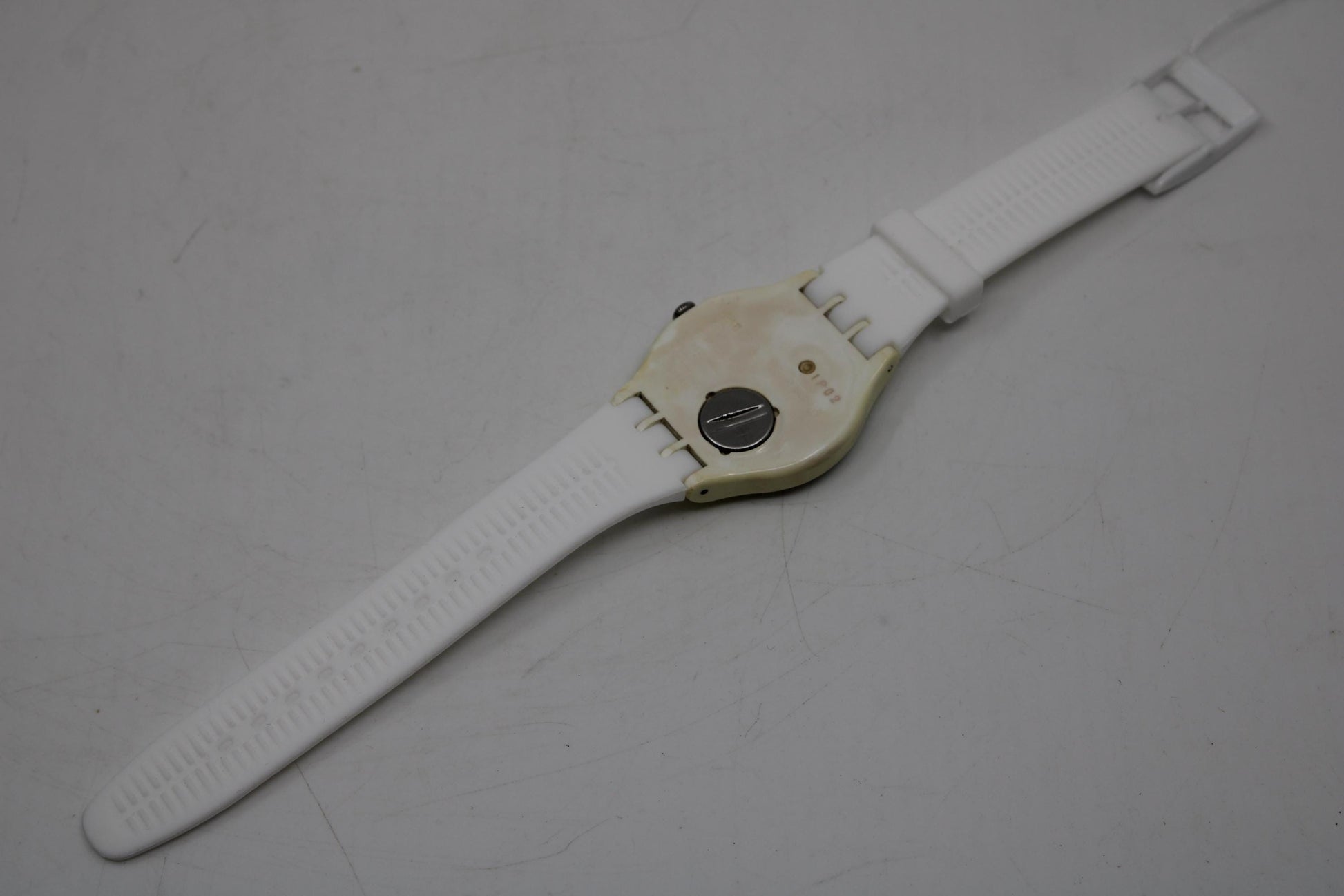 Swatch Watch 41mm New Gent 'White Rebel' SUOW701, New Silicone strap, Working 100% Nice, Used Condition