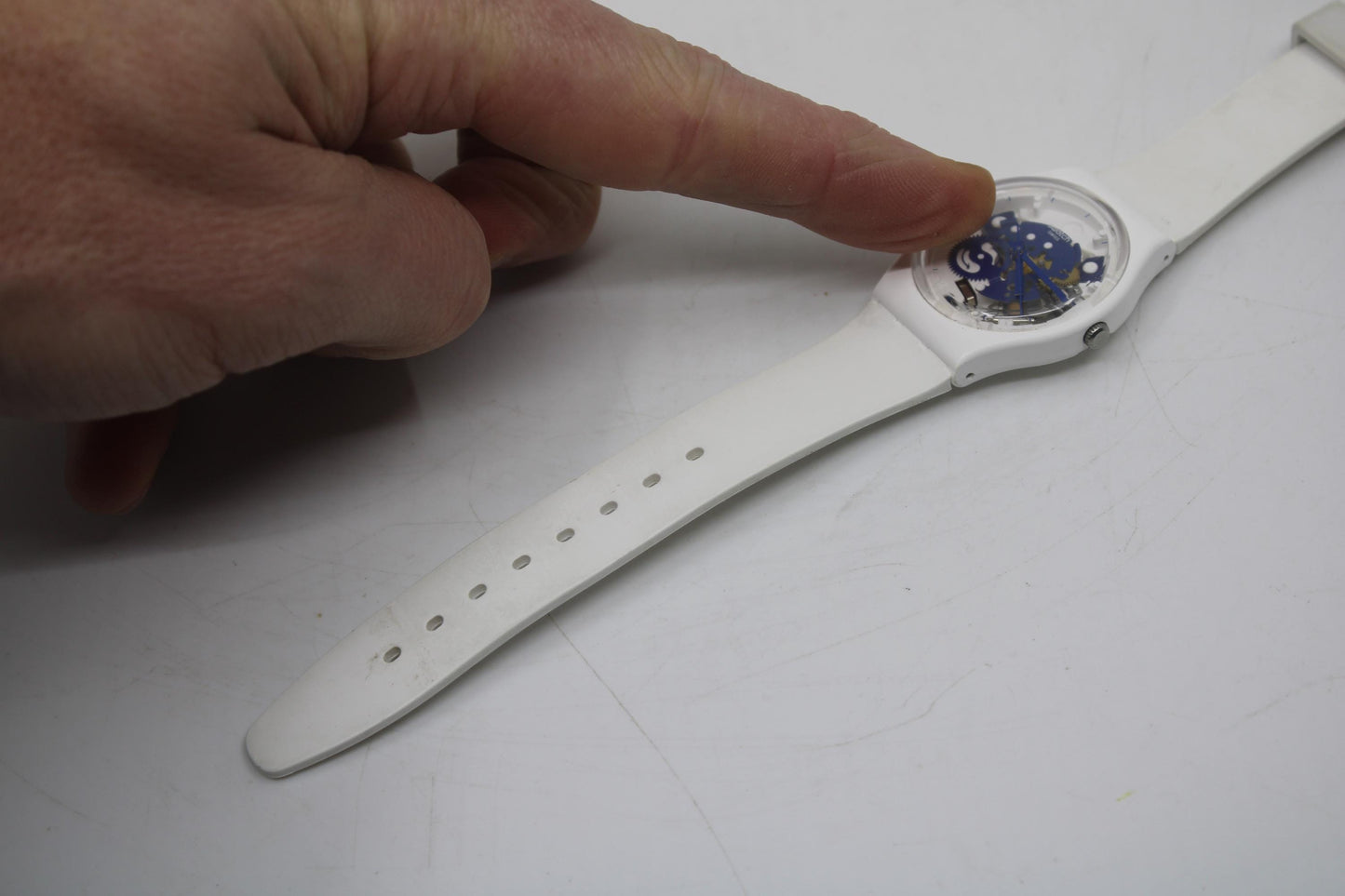 Vintage Gents Swatch 'Time to Blue', NO box, In a Nice, Used Condition, working 100%, Original Strap