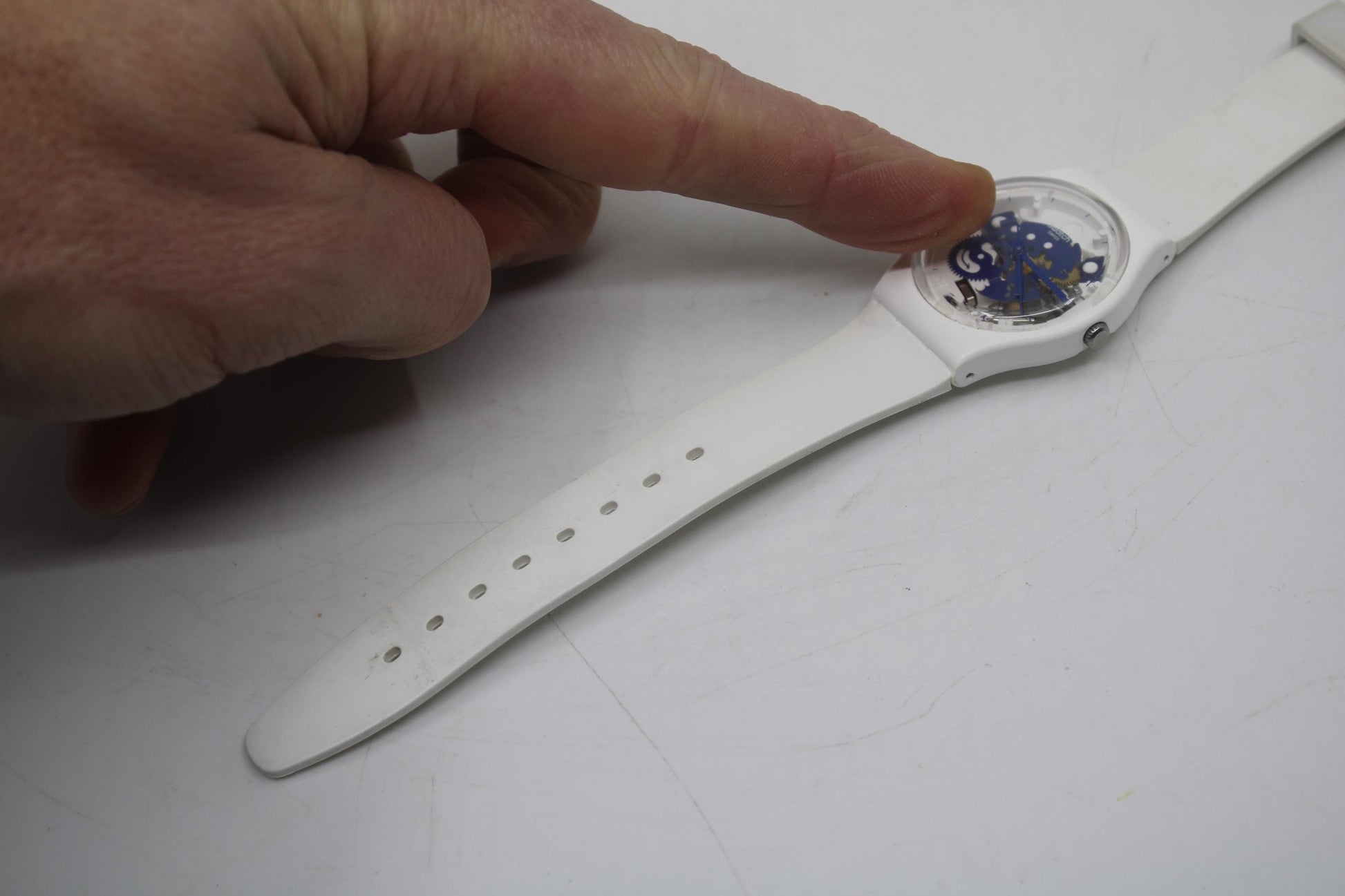 Vintage Gents Swatch 'Time to Blue', NO box, In a Nice, Used Condition, working 100%, Original Strap