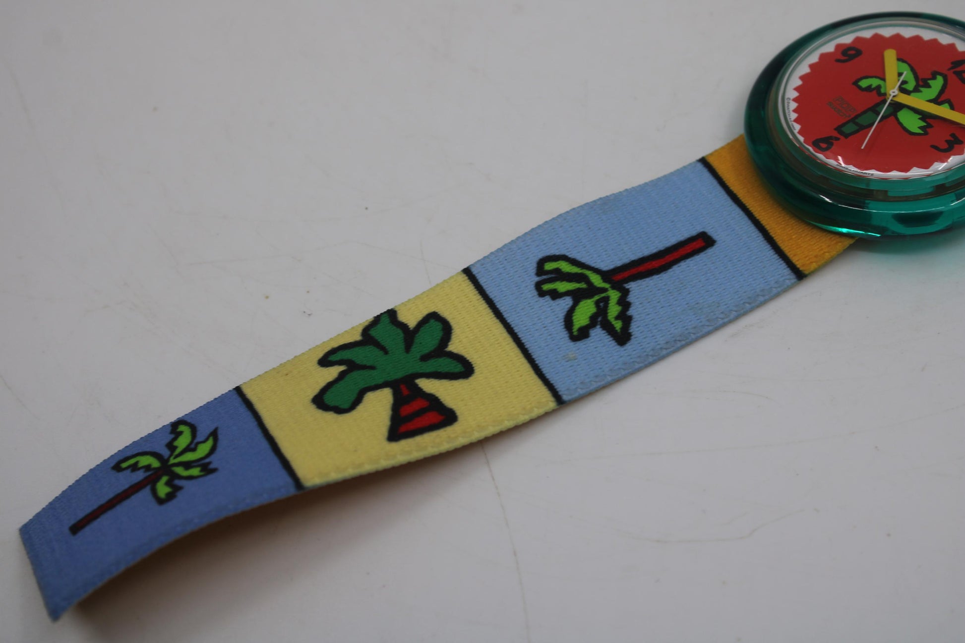 1993, Swatch, PopSwatch, 'Palmtree', PWK187, With strap and With popring, working 100%, BRANDNEW, Never Worn, Shop Dummy, Read description