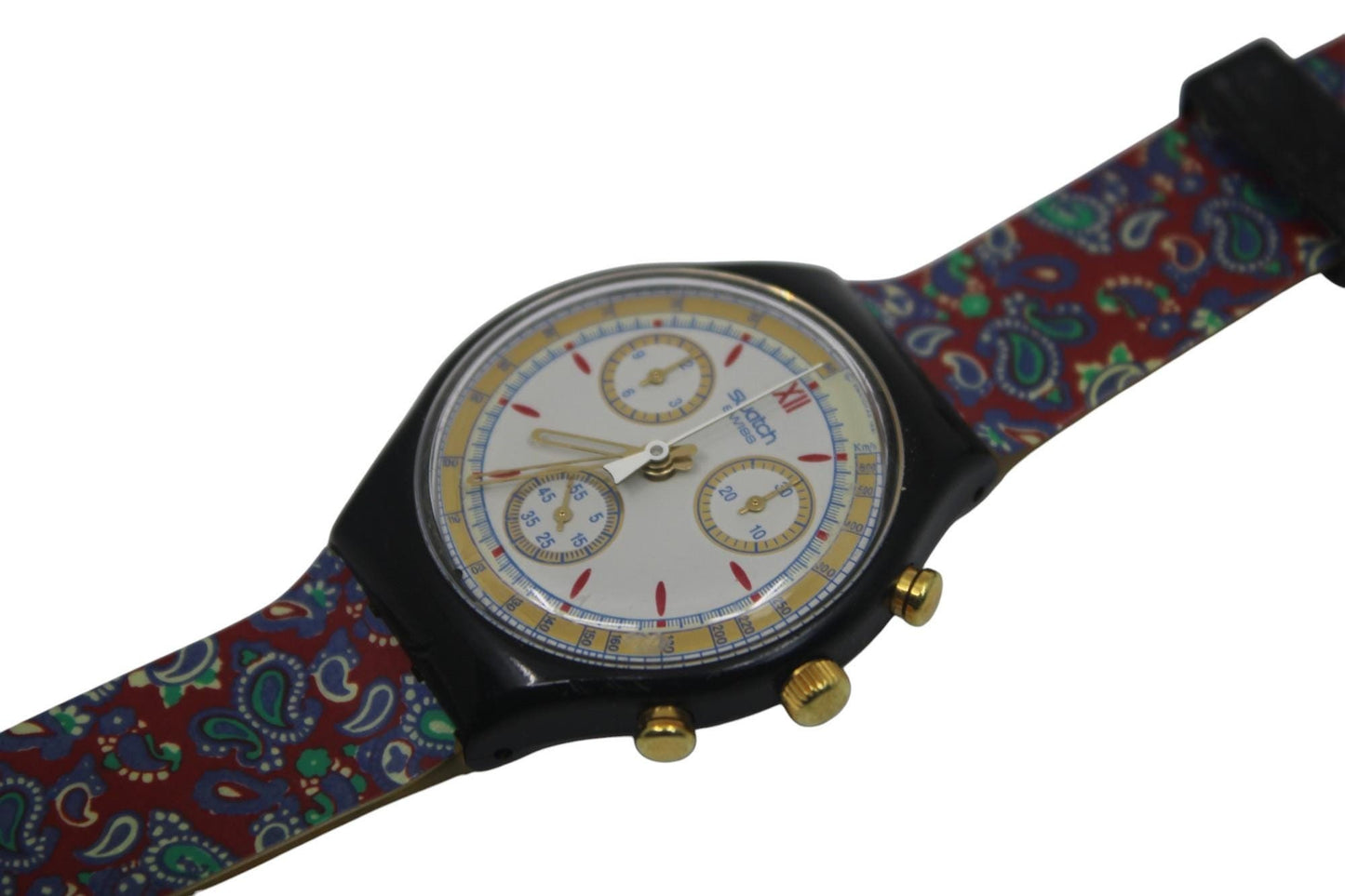 1992 'Award' vintage Gents Chrono Swatch SCB108, NICE, USED Condition, working 100%