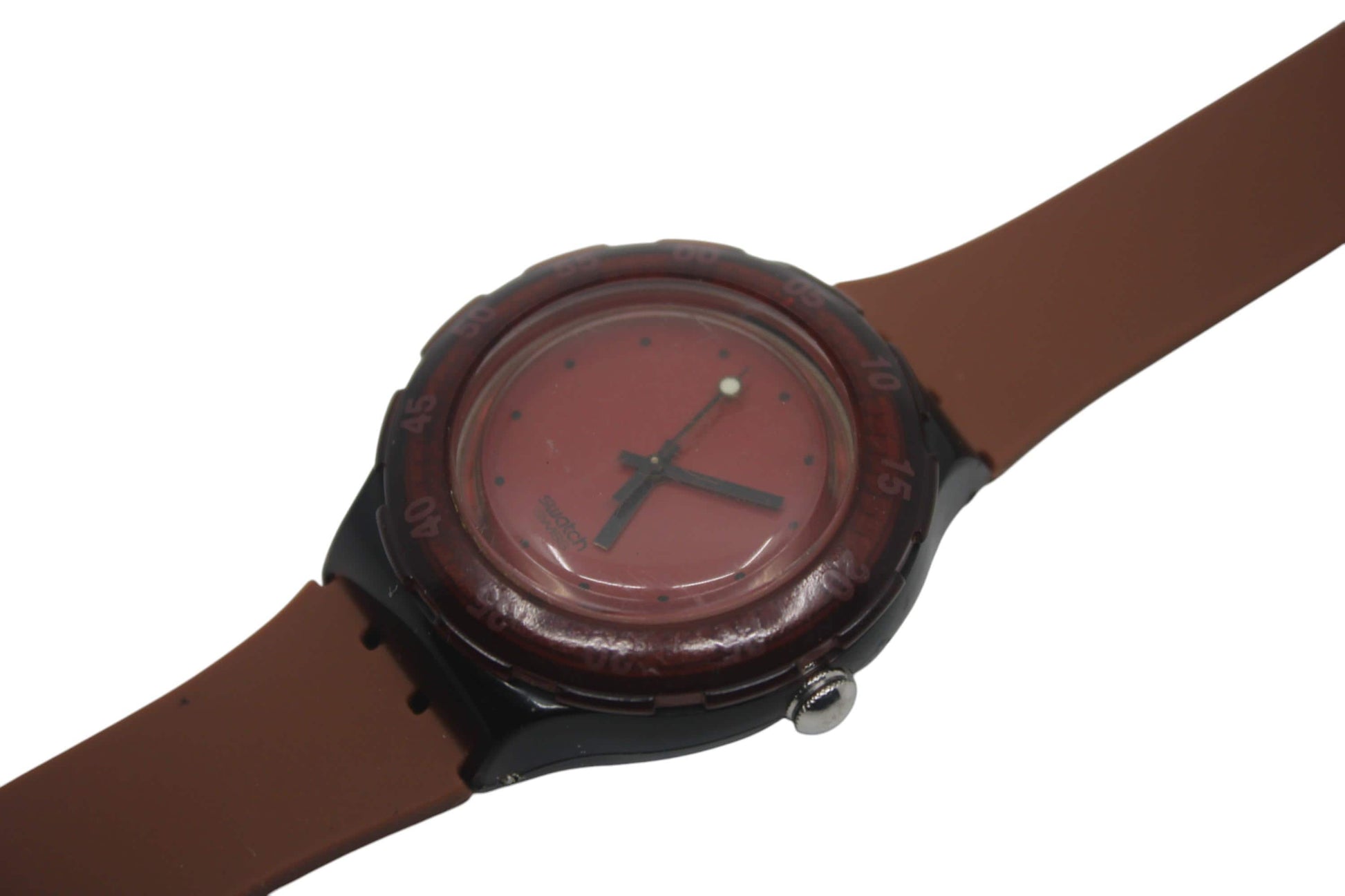 Vintage 1996 Scuba Swatch called the Red Wood, model number SDR100