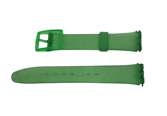17mm Gents Swatch strap, non-original, translucent green