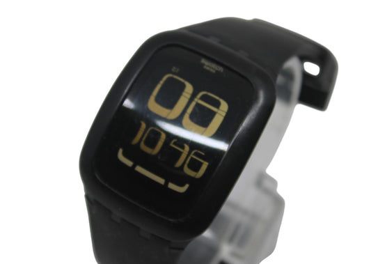 Swatch Touch digital watch, called the Touch Black, model number SURB100
