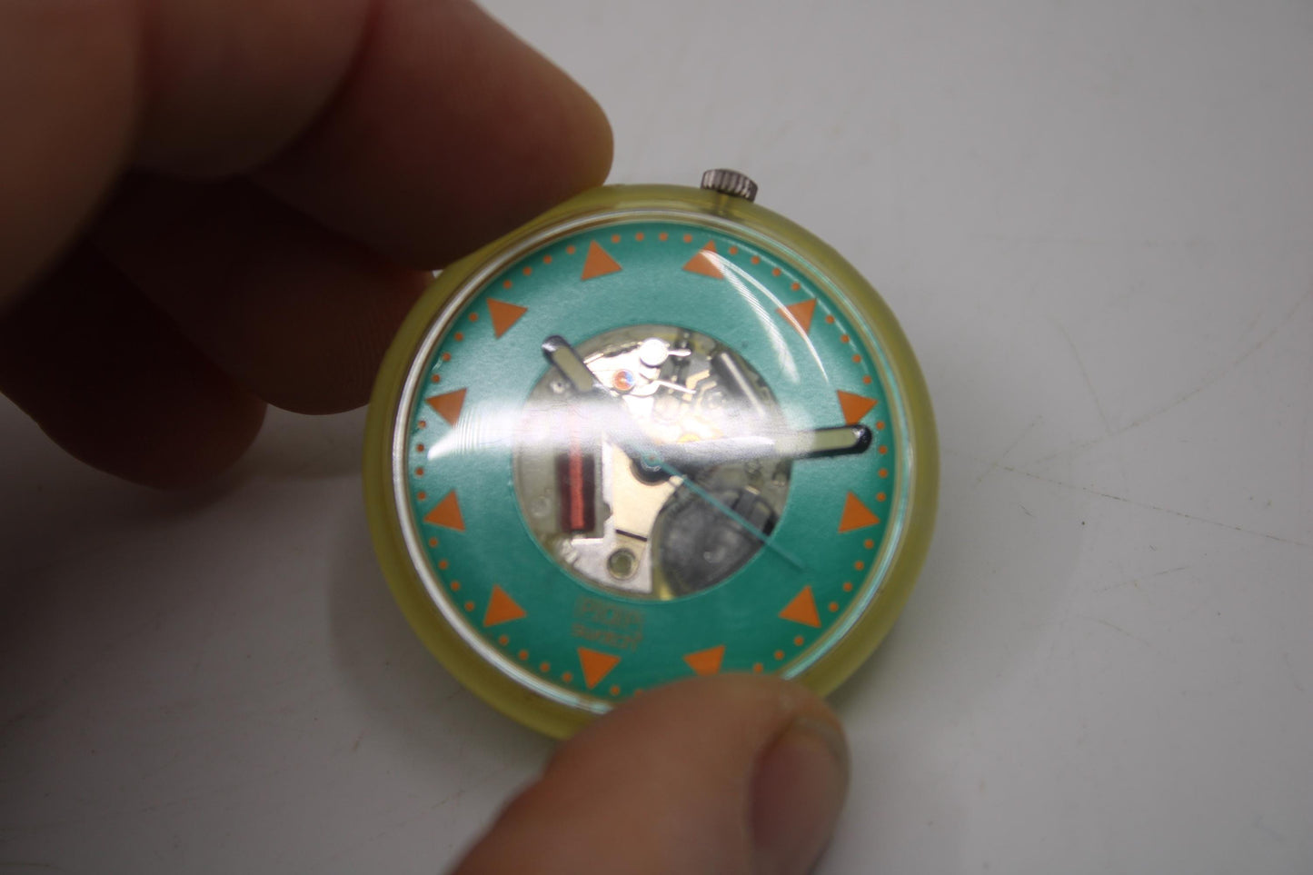 1991, Swatch, PopSwatch, 'Jumping', PWK139, Shop Dummy, working fine, never used, new old stock, NO strap