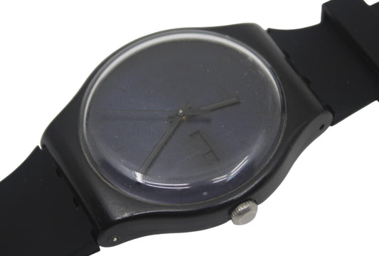 Swatch Watch 41mm New Gent 'Black Rebel' SUOB702, Silicone strap, Working 100% Nice, Used Condition