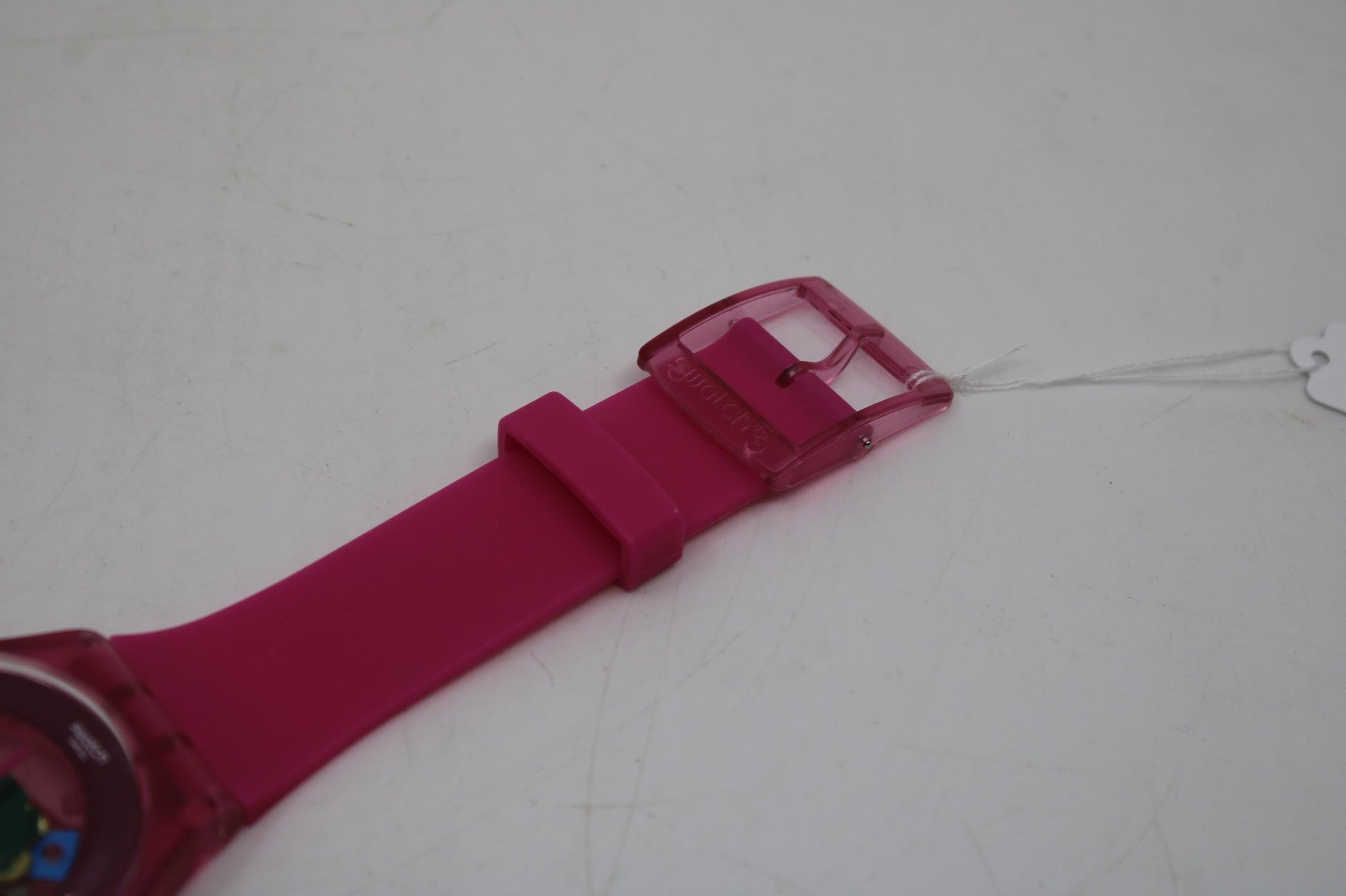 Vintage New Gents Swatch 'Pink Lacquered' SUOP100, in MINT condition, working 100% with the original strap