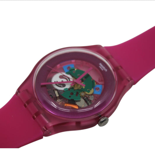 New Gents Swatch, 41mm, Pink Lacquered, model number SUOP100