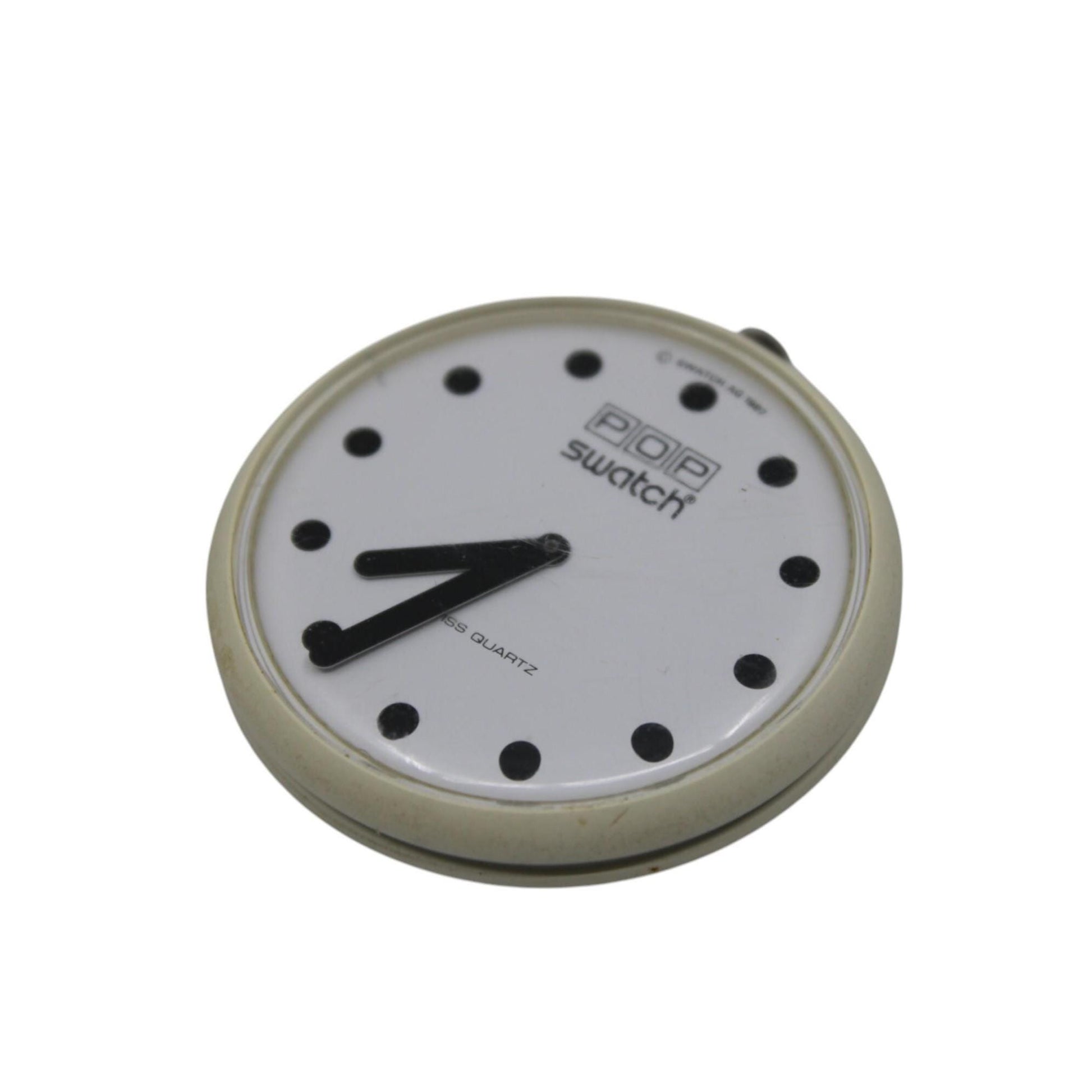 1986 PopSwatch, 'Snowflake', BW001, NO strap and NO popring, working 100%, VERY nice condition