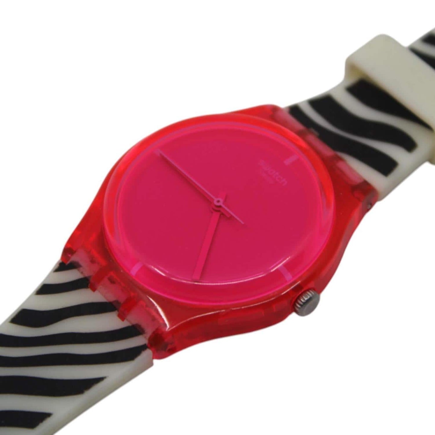 Vintage Gents Swatch 'Pink Zeb' GR157, Nice, Used Condition, working 100% with original strap