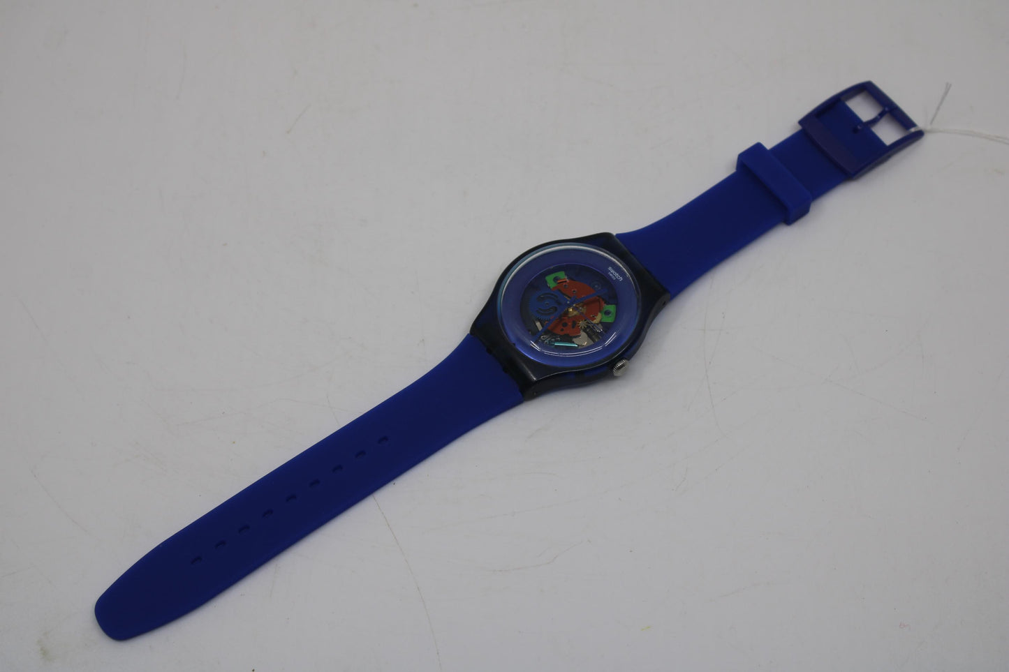 Vintage New Gents Swatch 'Indigo Lacquered' SUON101, in nice, used condition, working fine with a brandnew strap