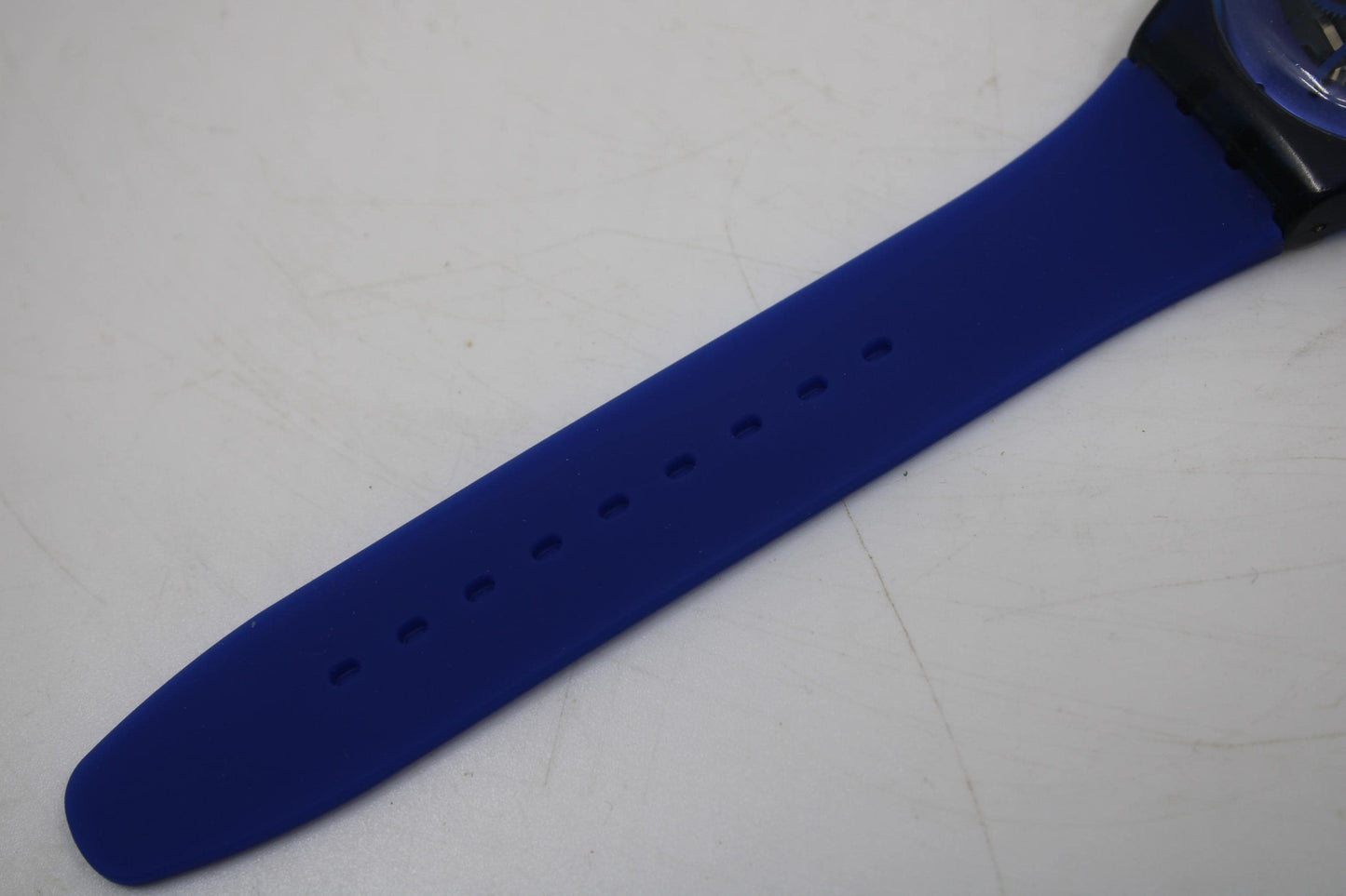 Vintage New Gents Swatch 'Indigo Lacquered' SUON101, in nice, used condition, working fine with a brandnew strap