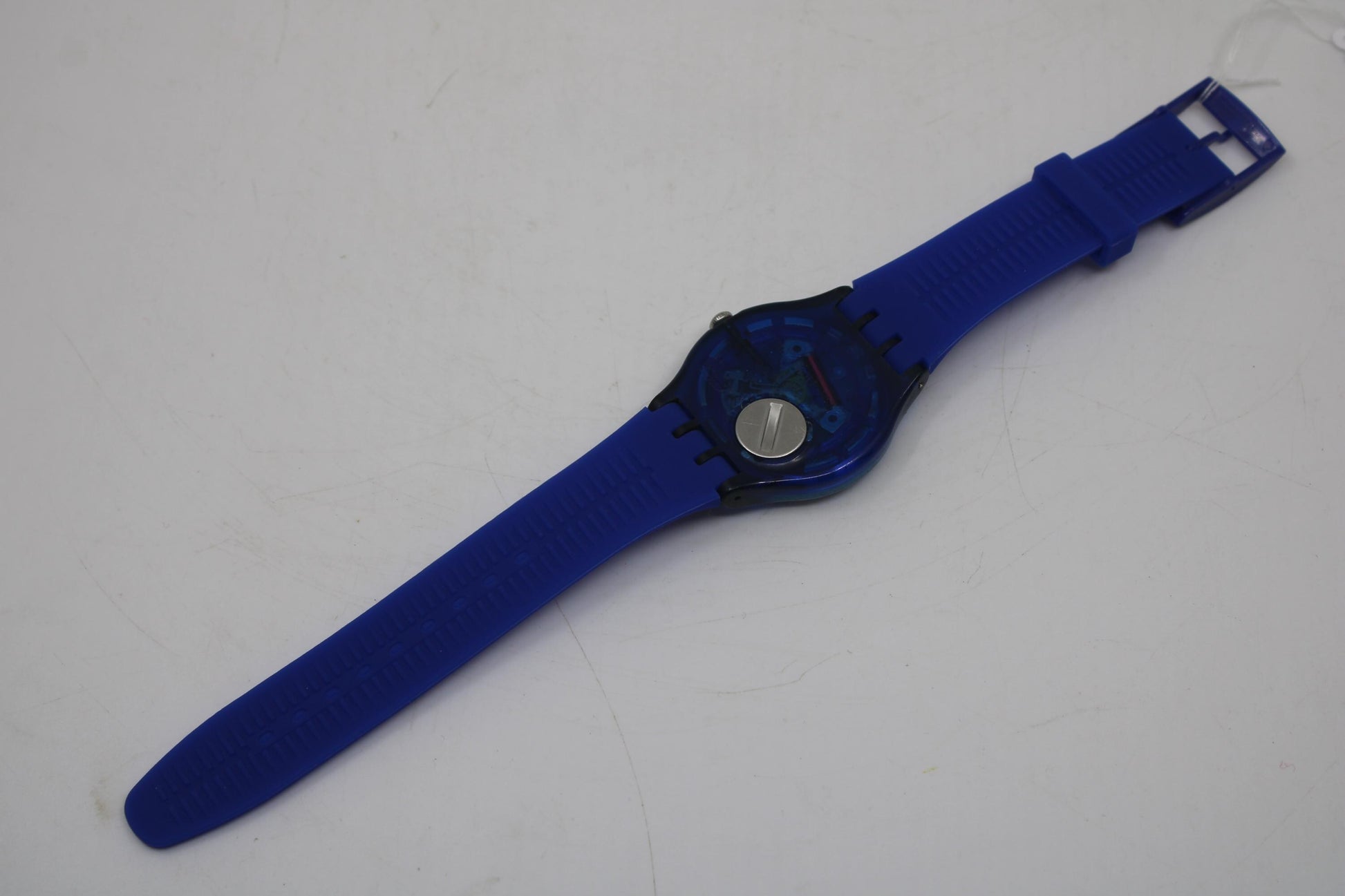Vintage New Gents Swatch 'Indigo Lacquered' SUON101, in nice, used condition, working fine with a brandnew strap