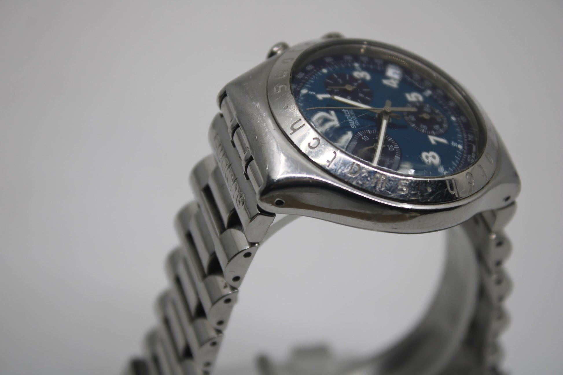 Vintage IRONY Chrono Swatch YCS401G, 'Secret Agent', Good, Used Condition, Working fine