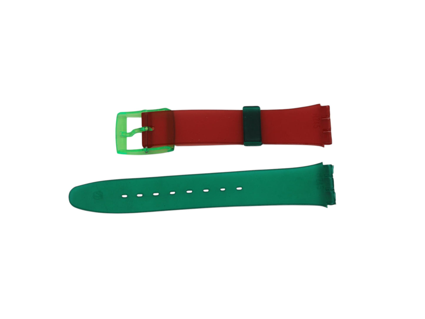 1985 and 1986 Swatch Gents 17mm, REVERSE 'Sir Swatch' and 'Mc Gregor', GB111 and GJ100, NON-original brandnew strap