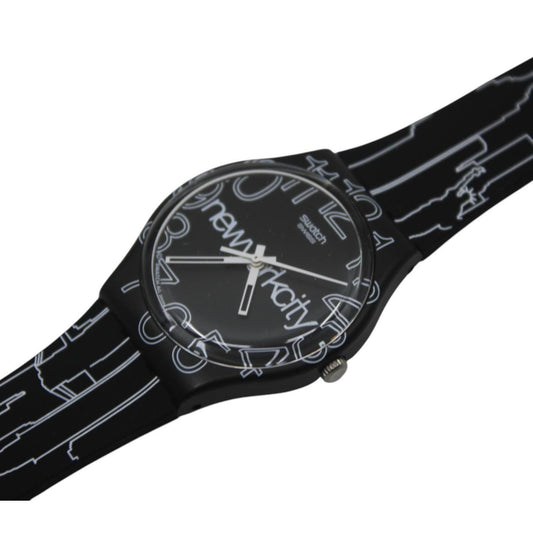Rare NY New York Swatch special 'lines in the sky' GZ209, mint condition with original strap and battery