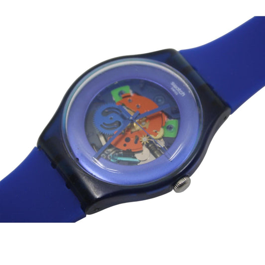 Vintage New Gents Swatch 'Indigo Lacquered' SUON101, in nice, used condition, working fine with a brandnew strap