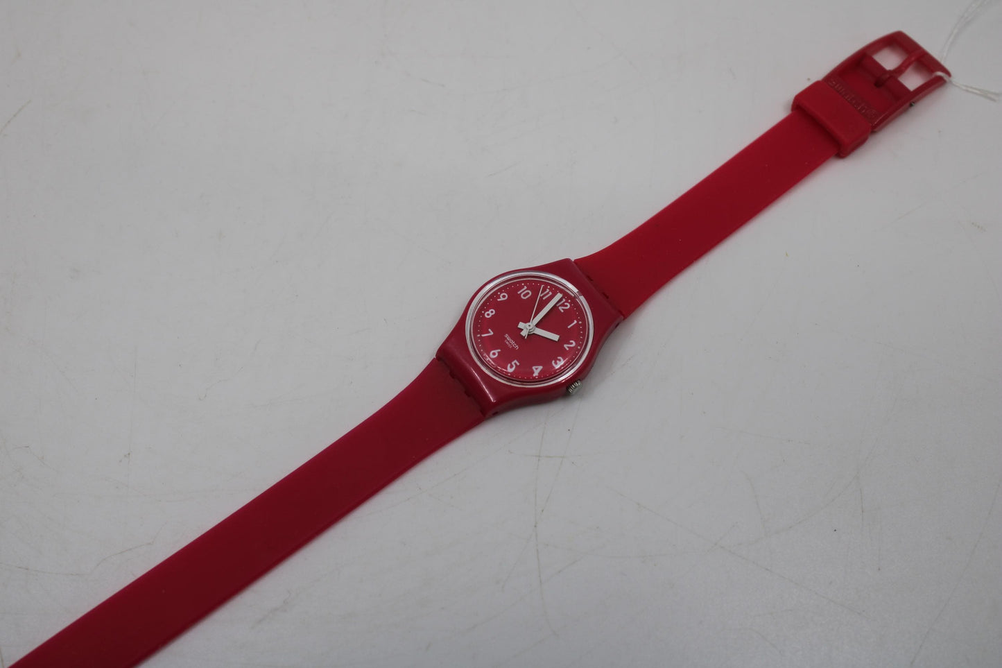 Pink Berry Vintage 25mm ladies Swatch, LR123, NO box, working 100%, original long, double wrap strap