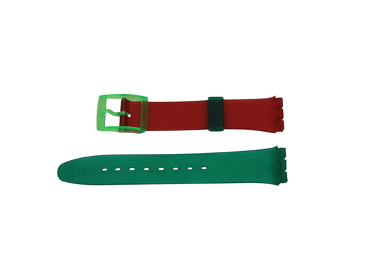 1985 and 1986 Swatch Gents 17mm, REVERSE 'Sir Swatch' and 'Mc Gregor', GB111 and GJ100, NON-original brandnew strap