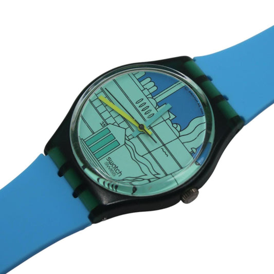 1990 Vintage Gents Swatch 'Metroscape' GN109, in NICE, used condition, working fine with brandnew silicone strap