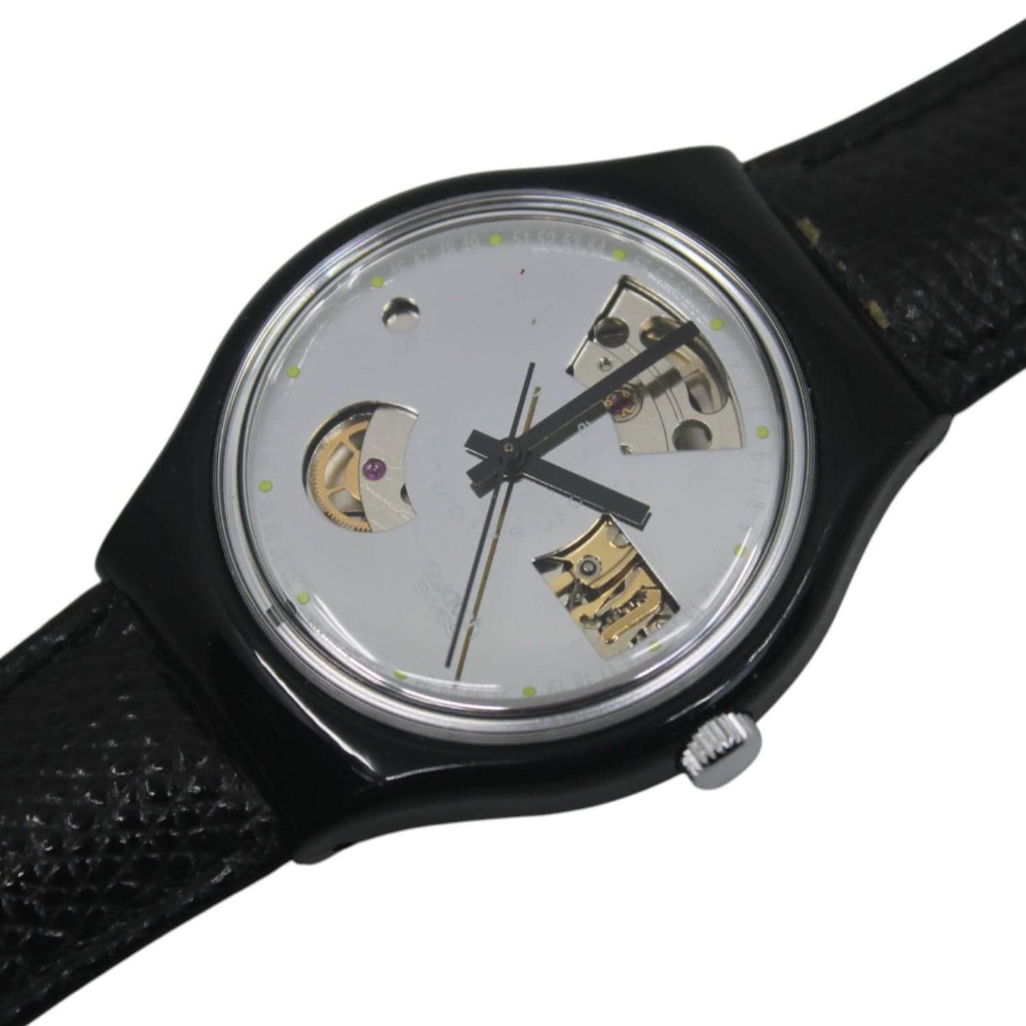 1991 'Black Motion' Vintage Gents Automatic Swatch SAB100, NO box, new old stock, never worn