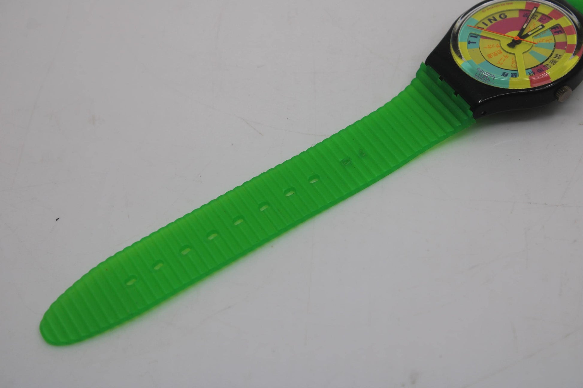 Vintage Gents Swatch, 'World Record', GB721, New Battery, Good Condition, working fine, NON-Original Strap