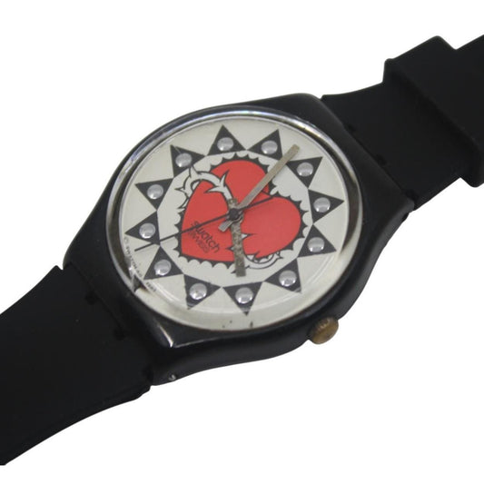 Vintage 17mm Gents Swatch, 'Trash', GB154, 1993, rough condition, working fine, brandnew strap, READ description