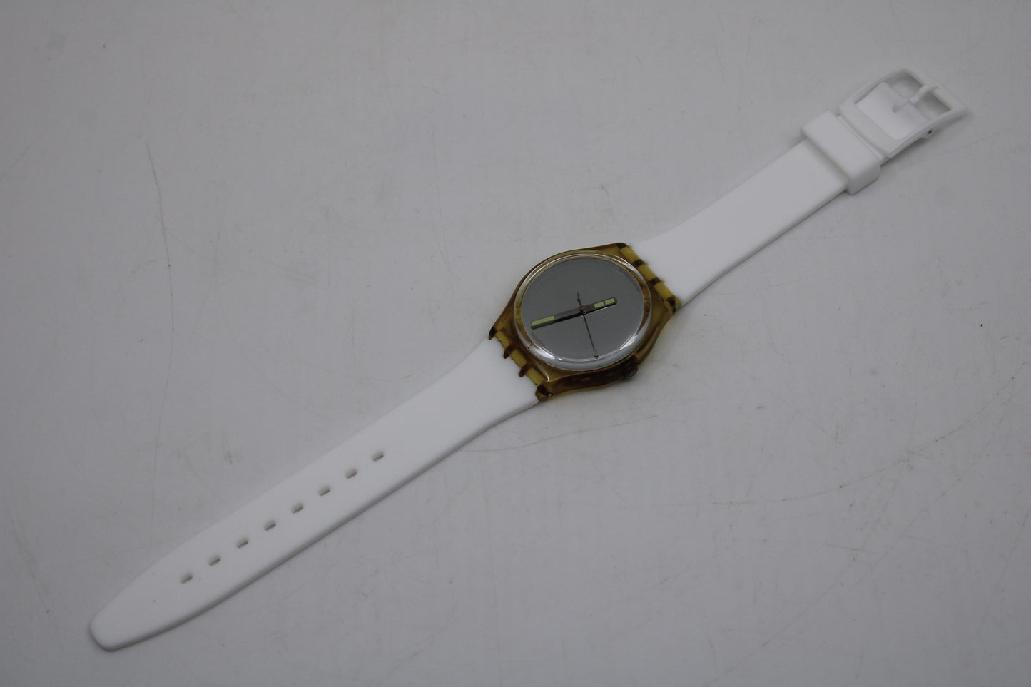 1987, Swatch, Gents, 'SnowWhite', GK104, used Condition, working fine, brandnew strap