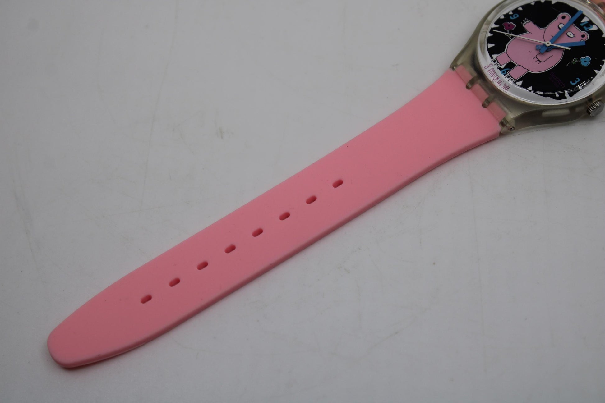 Vintage Gents Swatch, 'Piggy the Bear', GK367, NO box, In VERY NICE Condition, New Strap, Working fine