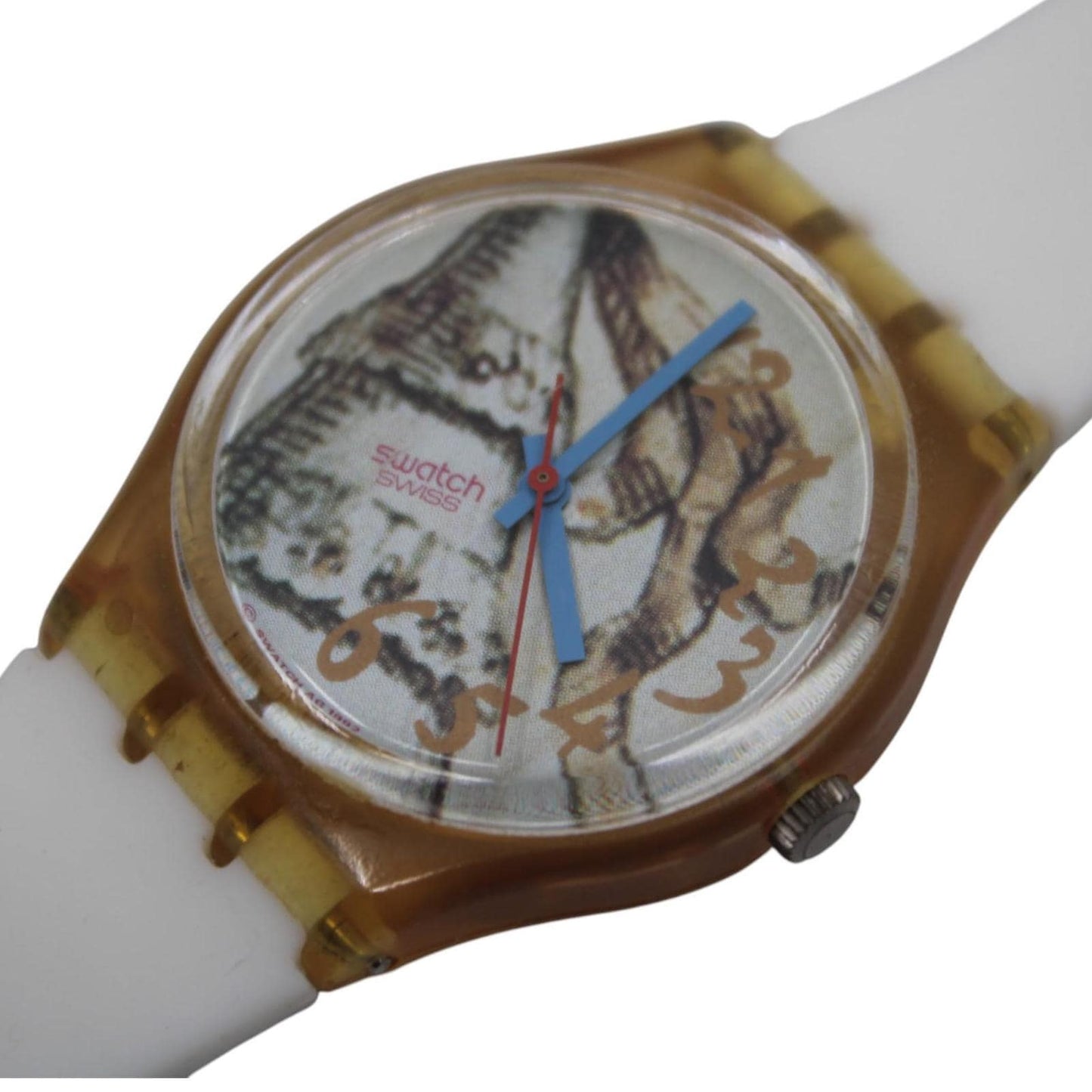 1993, Vintage Gents Swatch, 'Masquerade', GP105, NO box, in a used condition, working fine, with a brandnew strap