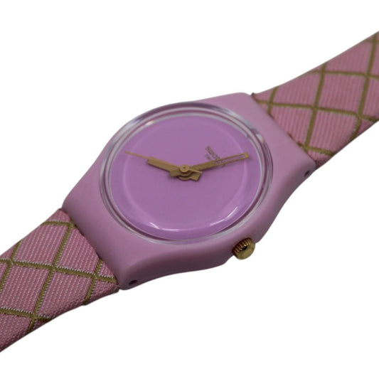 Vintage 25mm ladies Swatch, LP133, 'Waffel' NO box, MINT condition, original long, double wrap strap