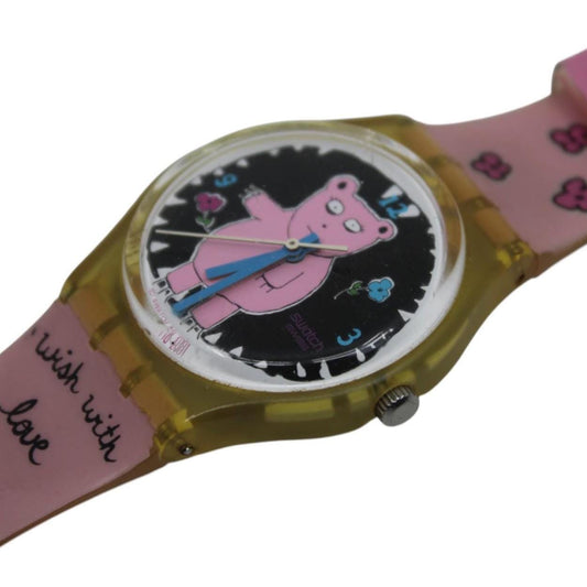Vintage Gents Swatch, 'Piggy the Bear', GK367, NO box, In NICE, USED Condition, Original Strap, Working fine