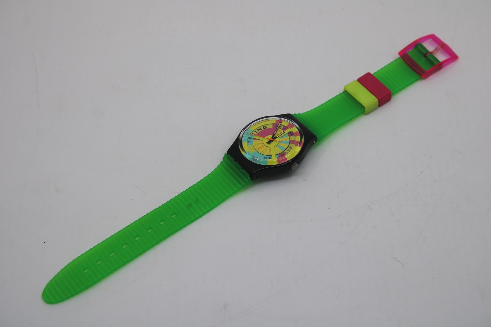 Vintage Gents Swatch, 'World Record', GB721, New Battery, Good Condition, working fine, NON-Original Strap