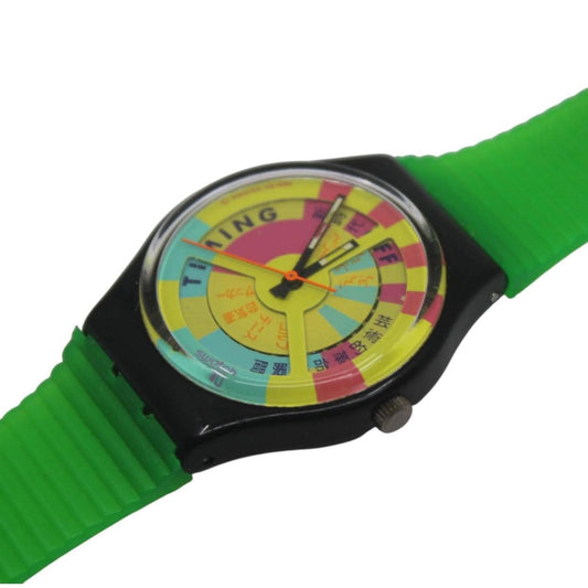 Vintage Gents Swatch, 'World Record', GB721, New Battery, Good Condition, working fine, NON-Original Strap