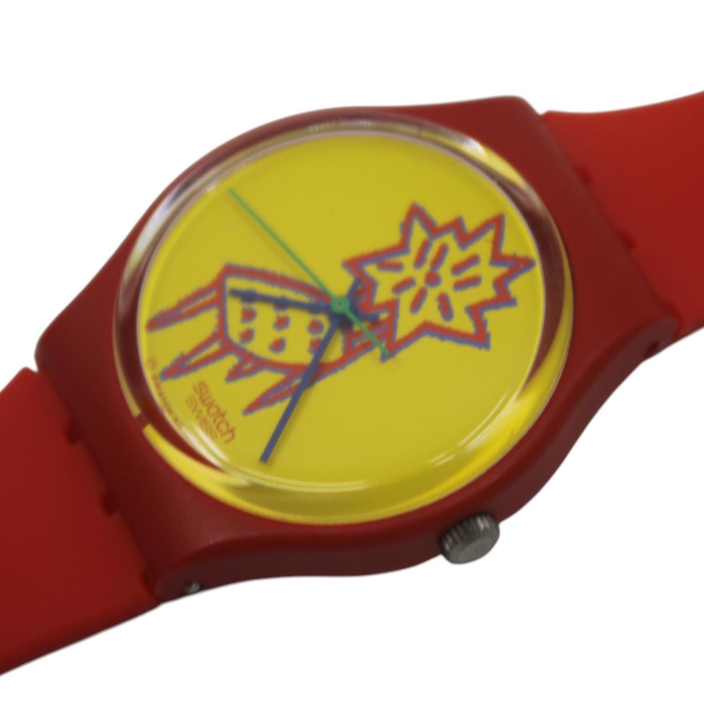 1993 Vintage Swatch watch 'Dot Chair', GR115, working fine, Near Mint condition, with NON-original strap