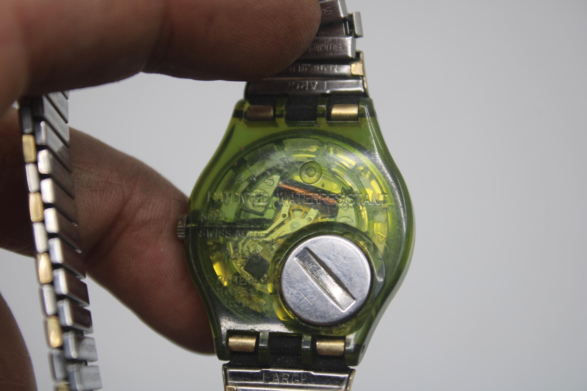 Vintage Gents Swatch, 'Green Shine', GG131, In Used Condition, Working fine, NO Box